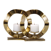 Sleek elegant design round hammered 2 T lite votive holder candle stand