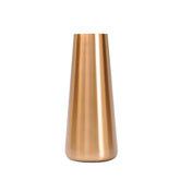 Smooth brass finish light weight flower vase with narrow mouth for long stem flowers and broad base...