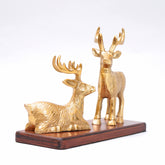 Pair of Deer over a sturday wooden base