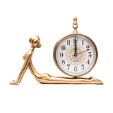Gold Yoga posture table clock