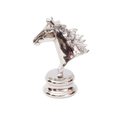 Silver finish show piece horse head