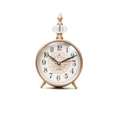 Brass finish table clock a abeutiful acryllic crystal on top