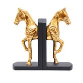 Detailed craftmanship Horse book ends with a sturdy book base