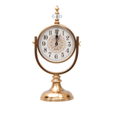 Standing gold clock with swing adjustable clock head