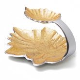 Exquisite hand painted Copper Chip n Dip platter with silver finsih.