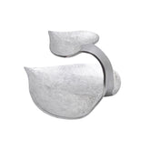 Exquisite hand painted ivory Chip n Dip platter with silver finsih.