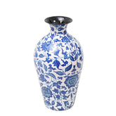 Unique piece of vase with beautiful hand paited blue pottery