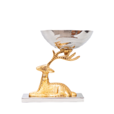 Nut Bowl reindeer with metal base in gold finish