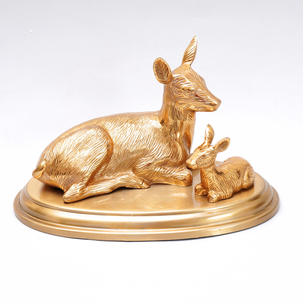Exclusive piece of art with mother and cub finish in silver