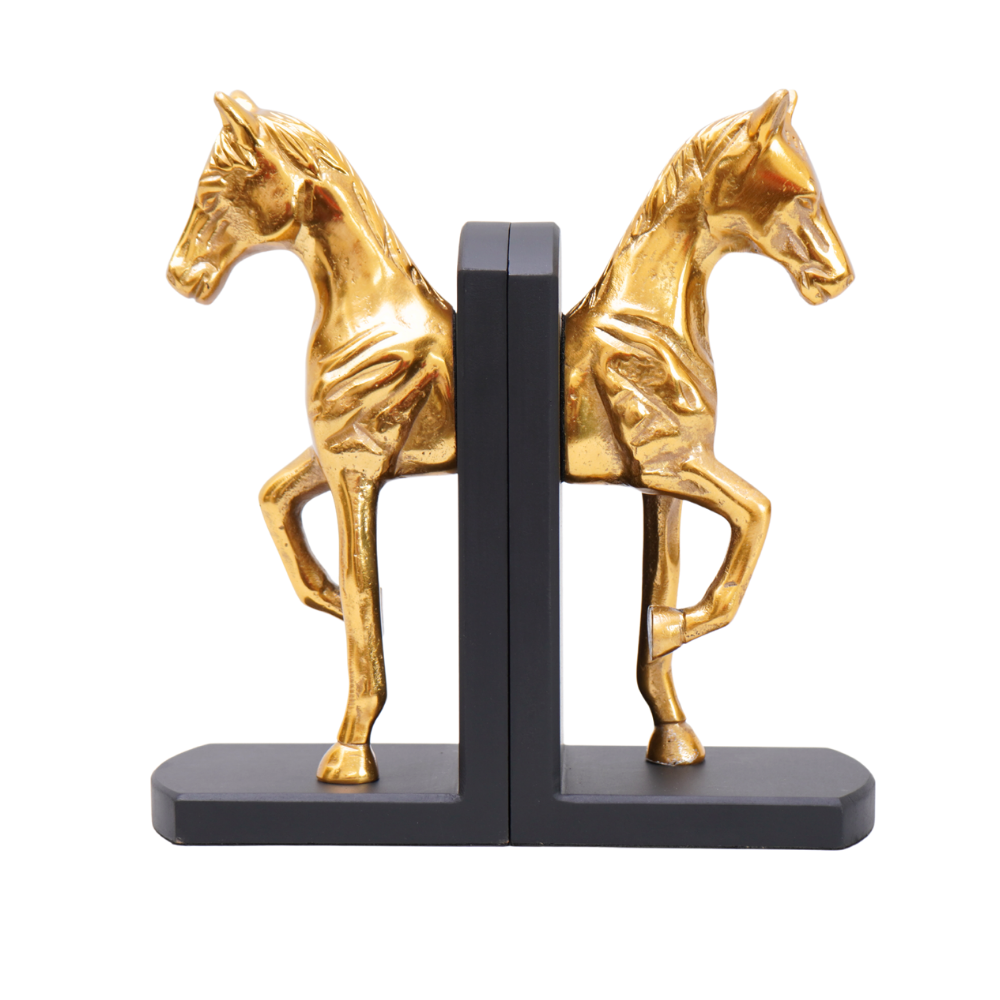 Detailed craftmanship Horse book ends with a sturdy book base