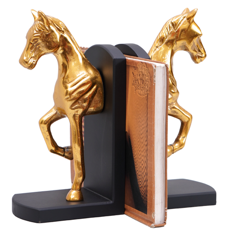Detailed craftmanship Horse book ends with a sturdy book base