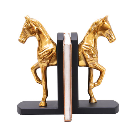 Detailed craftmanship Horse book ends with a sturdy book base