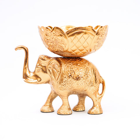 Nut bowl elephant in copper finish