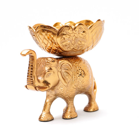 Nut bowl elephant in copper finish