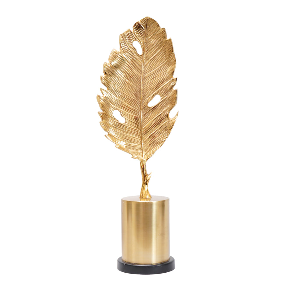 Leaf Hand crafted piece of table décor in brass finish