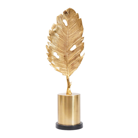 Leaf Hand crafted piece of table décor in brass finish
