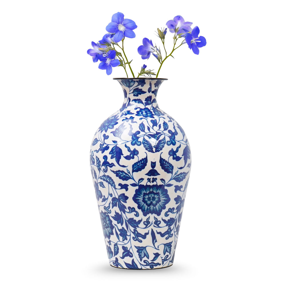 Unique piece of  vase with beautiful hand paited blue pottery