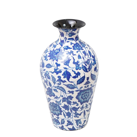 Unique piece of  vase with beautiful hand paited blue pottery