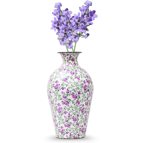 Unique piece of  vase with beautiful hand paited multicolour floral finish